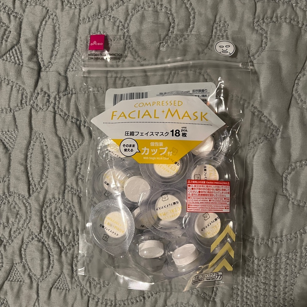Daiso Compressed Facial Masks, 18 count